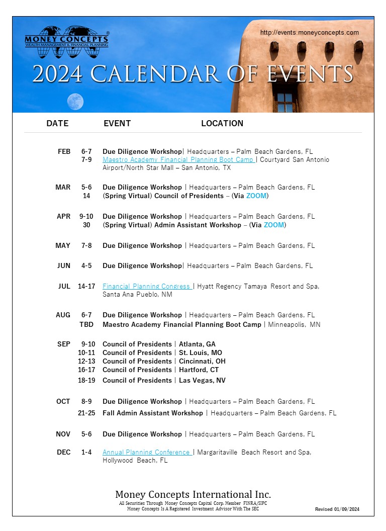 Calendar of Events